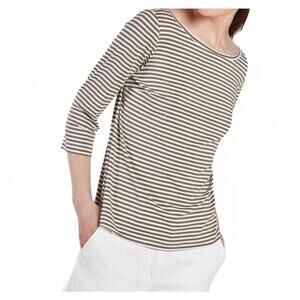 NEW CAMICETTASNOB autentica t-shirt in olive stripe